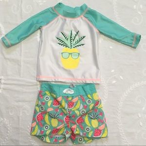 Fruit Print 2PC Rash Guard/ Swimsuit